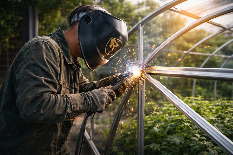 Ремонт каркаса теплицы сварка на месте