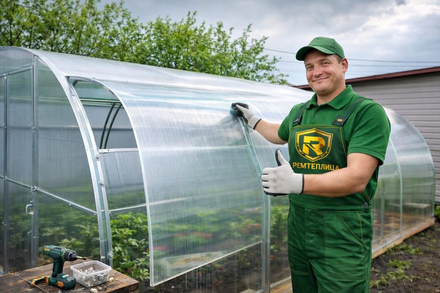 Замена поликарбоната на теплице Подмосковье